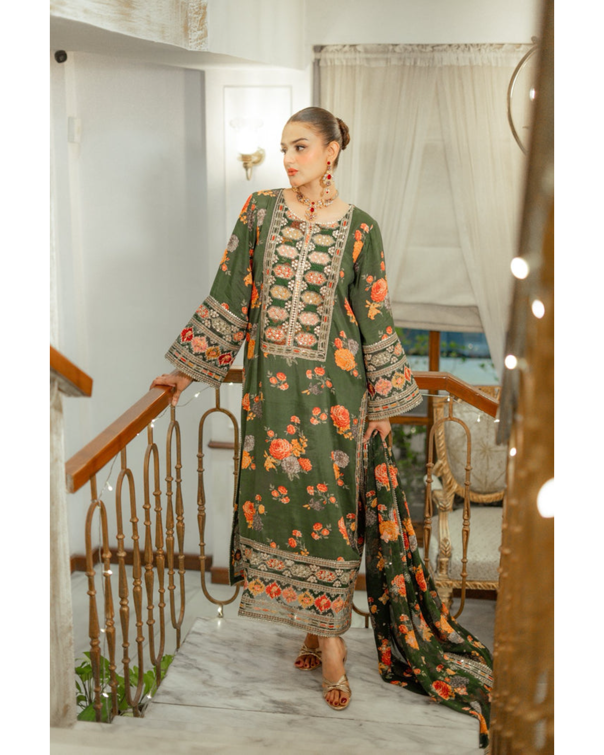 Aneela's Versatile Green Shamooz Silk
